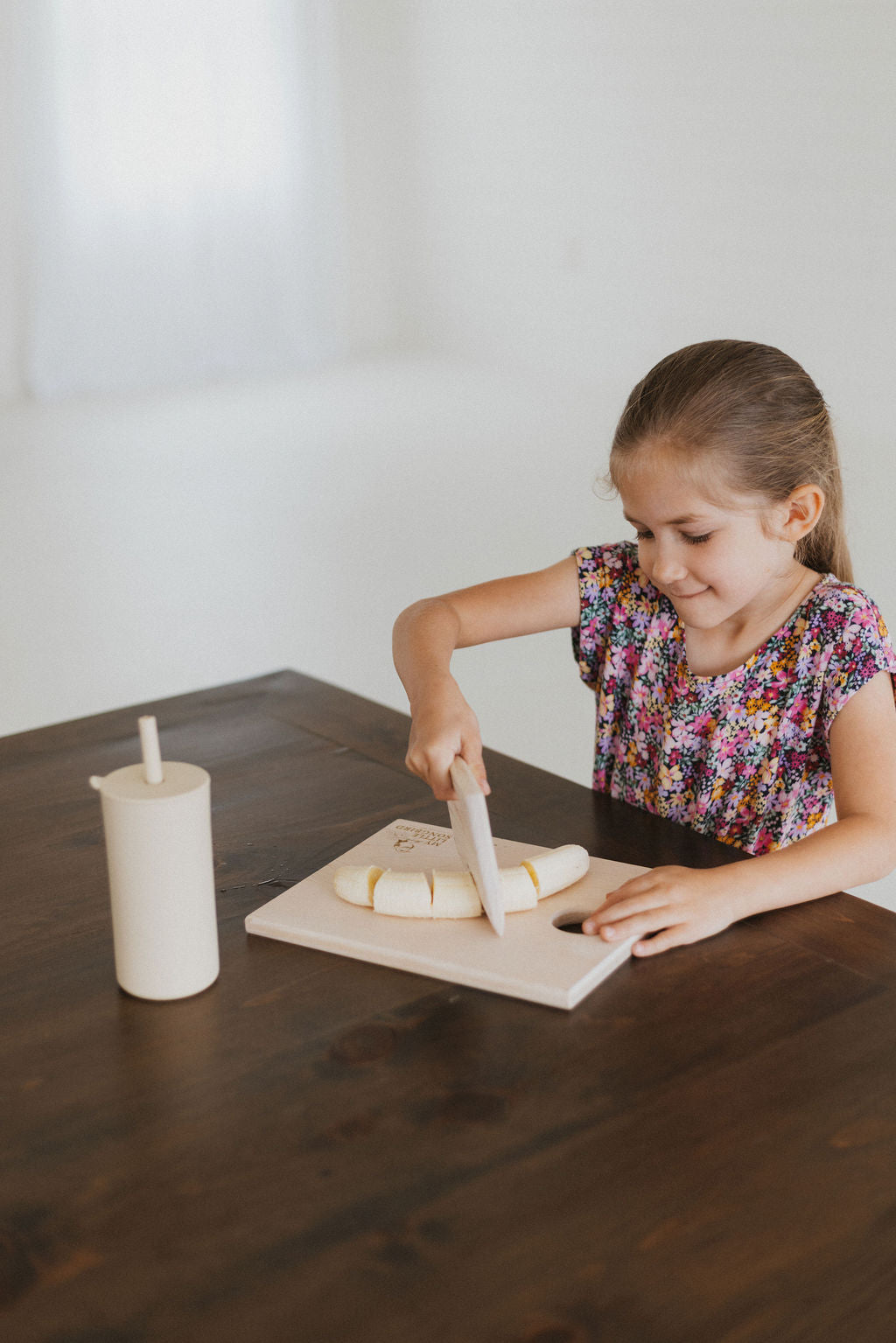 Children's Wooden Cutting Board Set with Fruit Knife