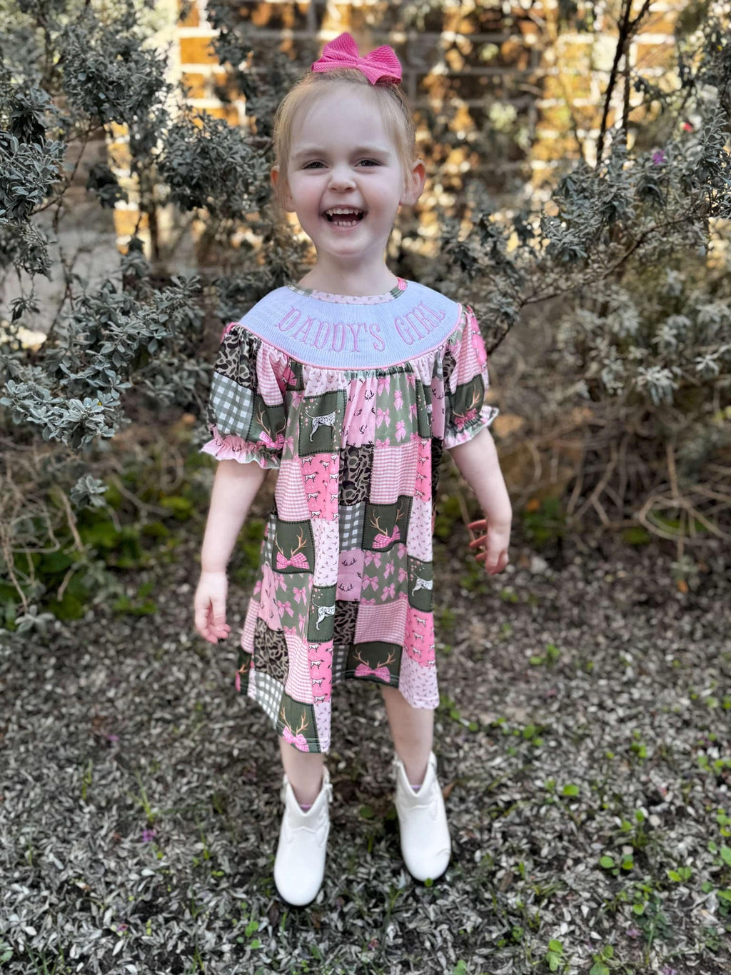 Smocked hunting daddys girl Dress