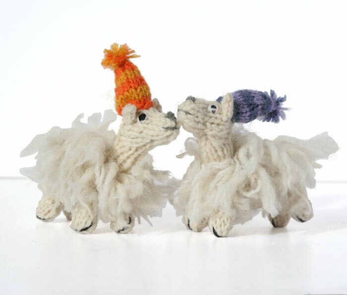 Long-haired Llama Ornament, set of 6
