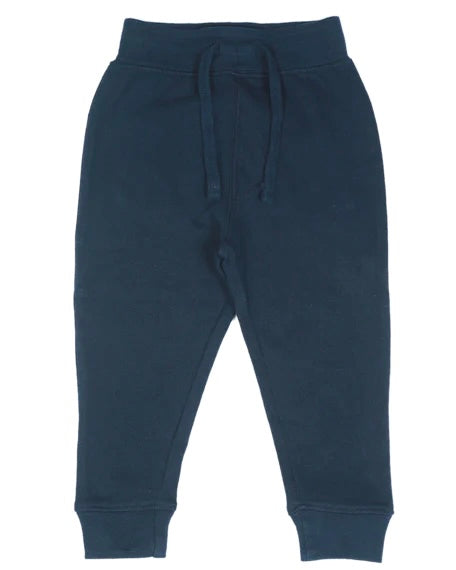 Kids Solid Fleece Lined Jogger Pants - Navy