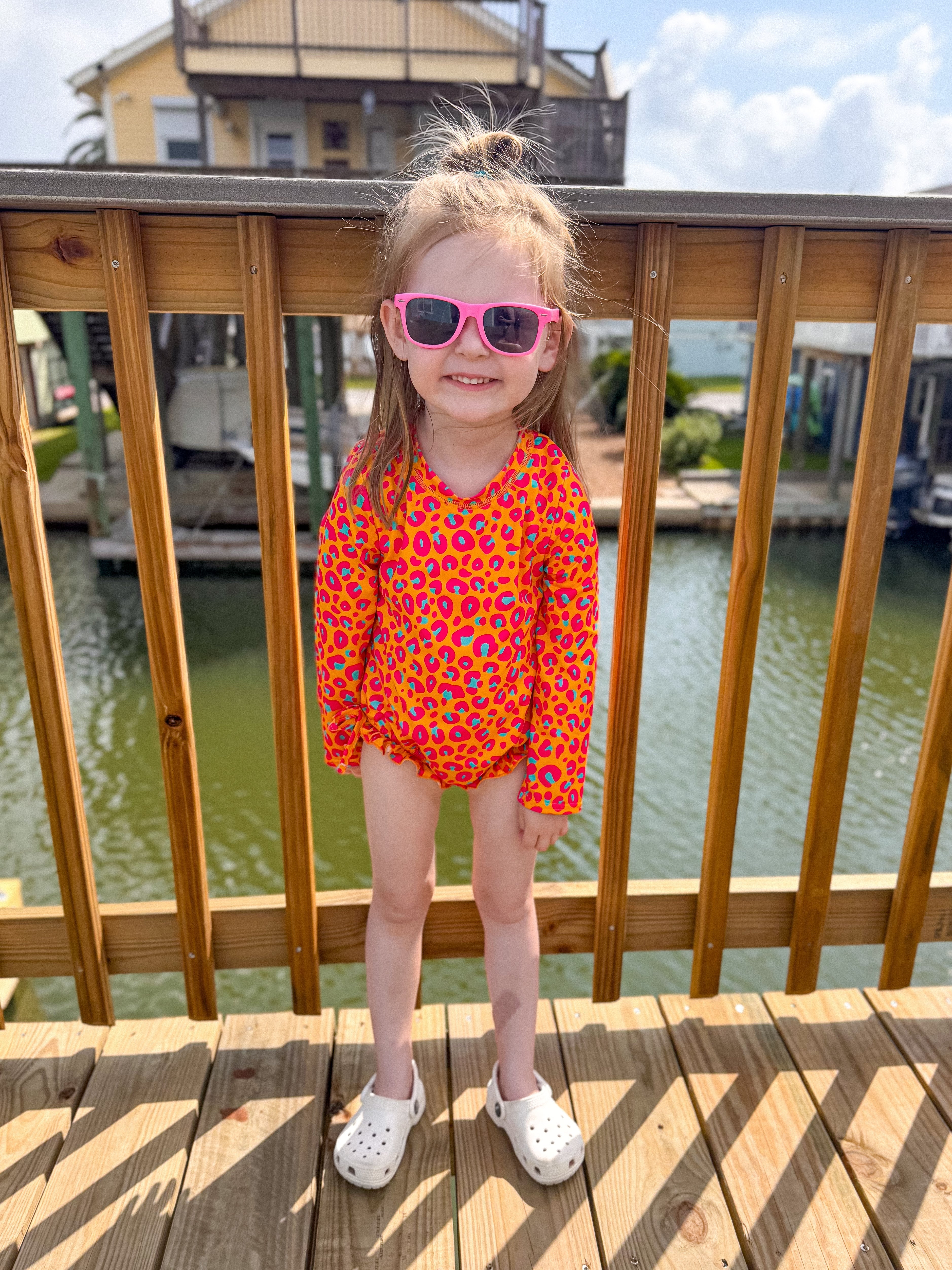 Wild leopard rash guard Swimsuit