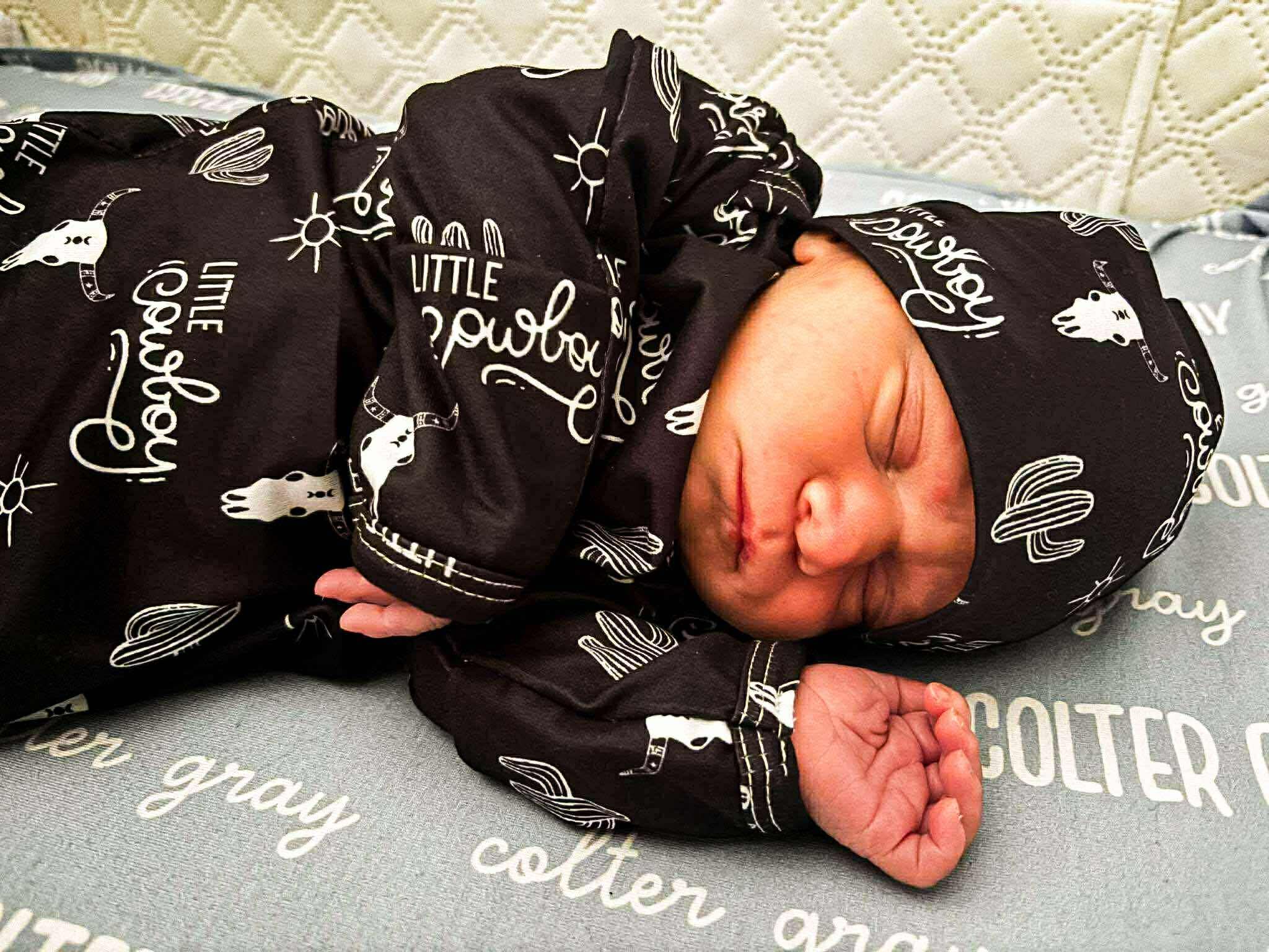 Howdy cowboy gown and headband set