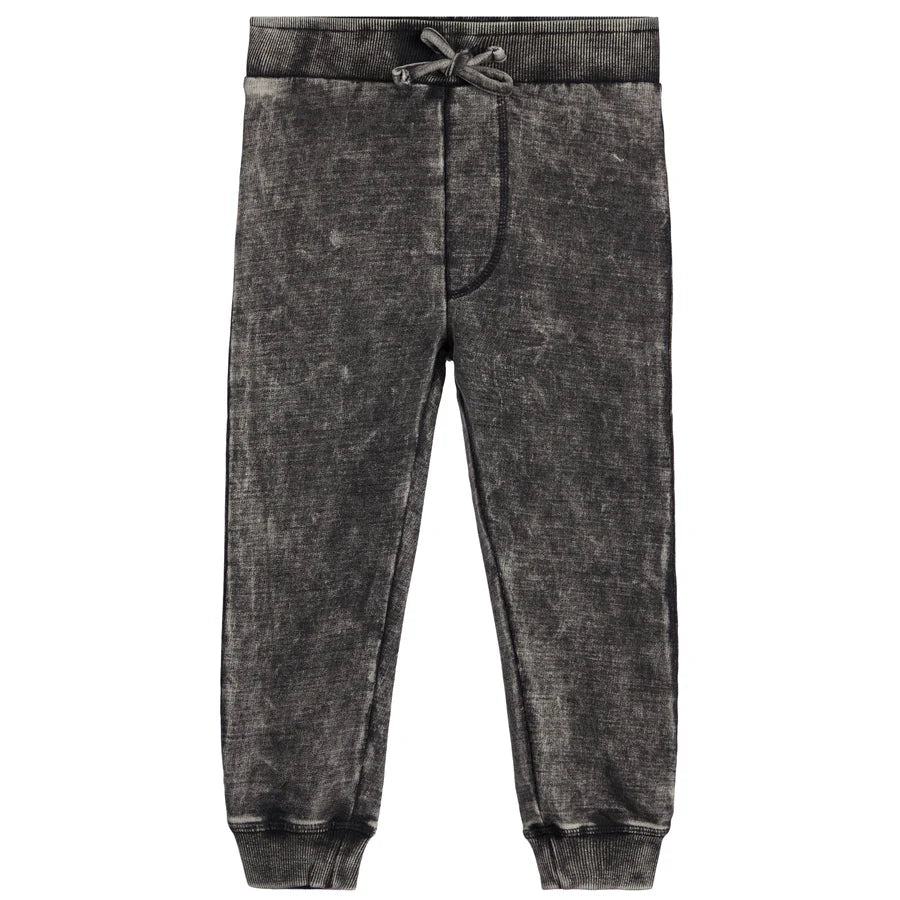 Kids Denim Knit Jogger Pants - Black Denim