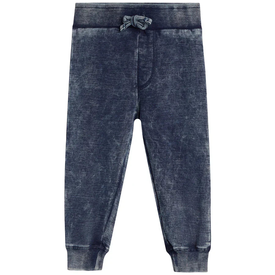 Kids Denim Knit Jogger Pants - Dark Denim