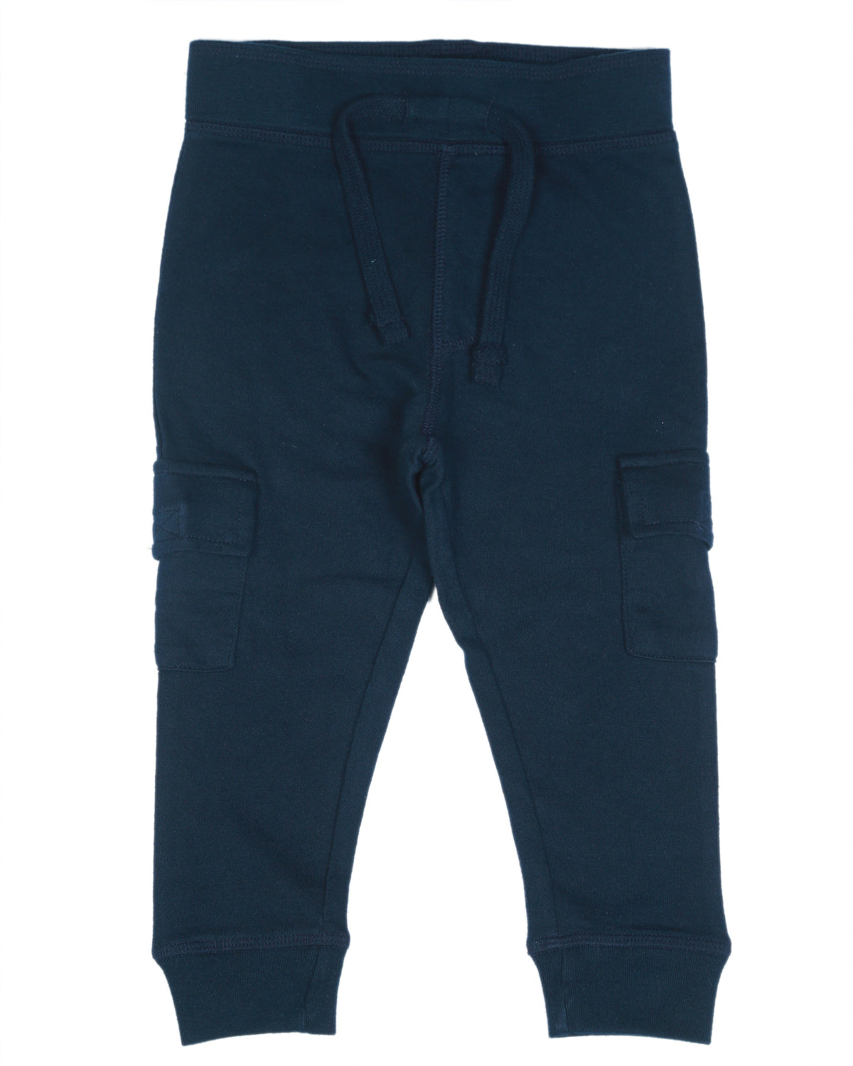 Kids Solid Pocket Joggers - Navy