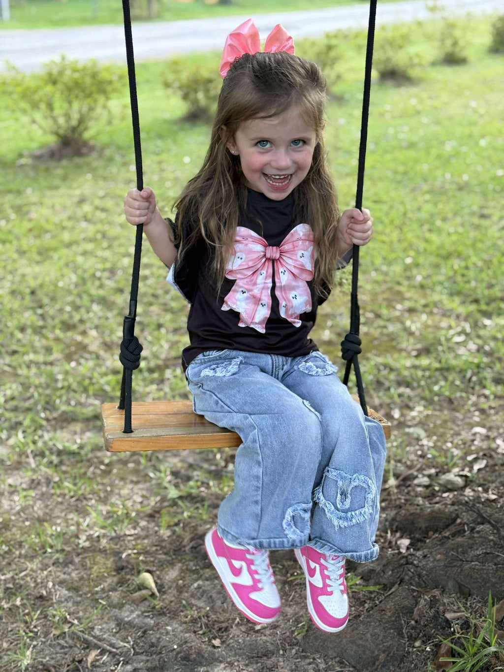 Ghost bow ruffle top