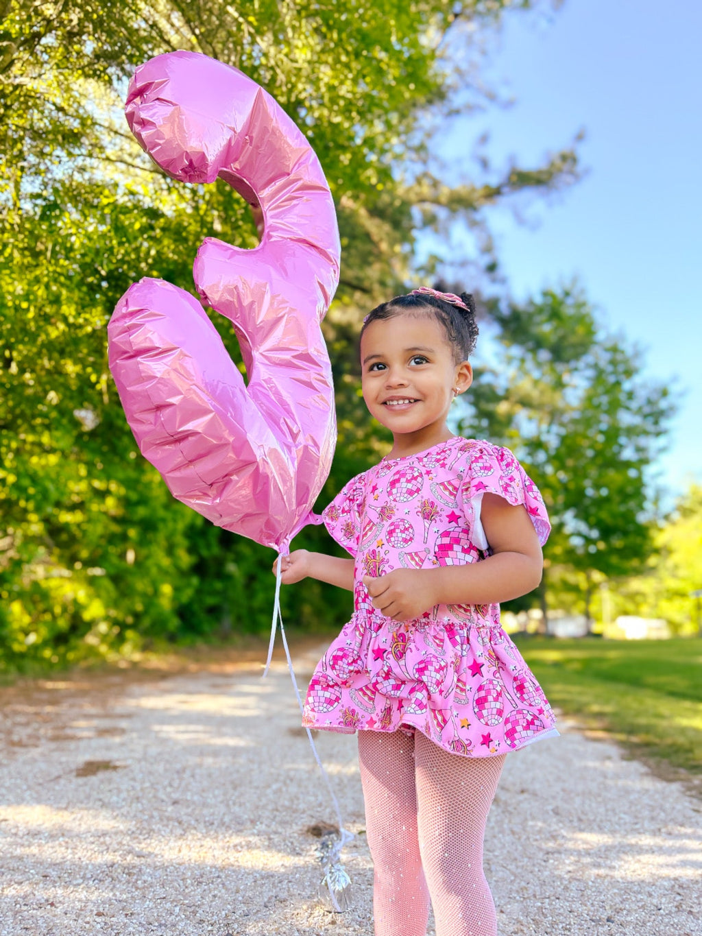 Disco birthday skirted romper