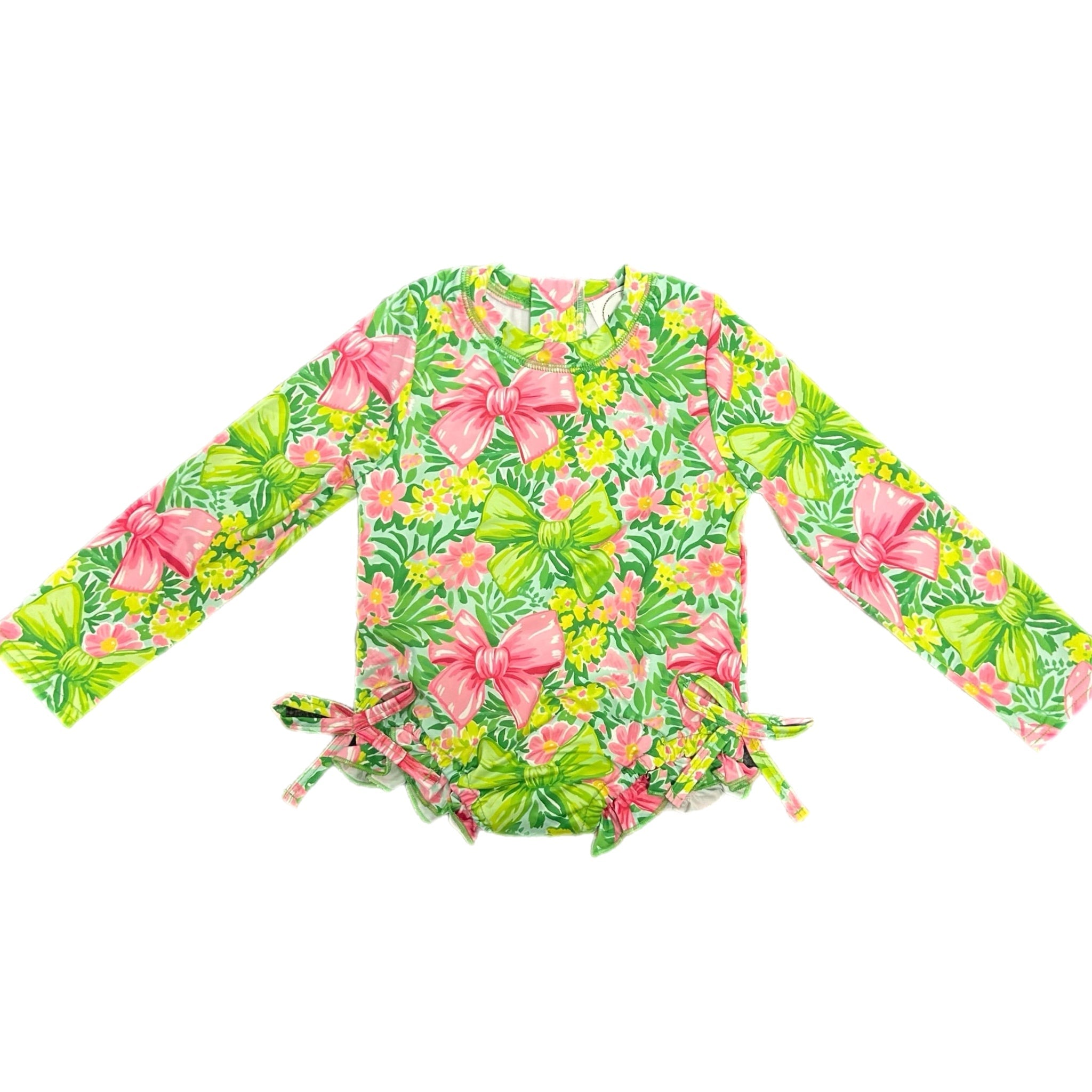 Tropical bows rash guard Swimsuit