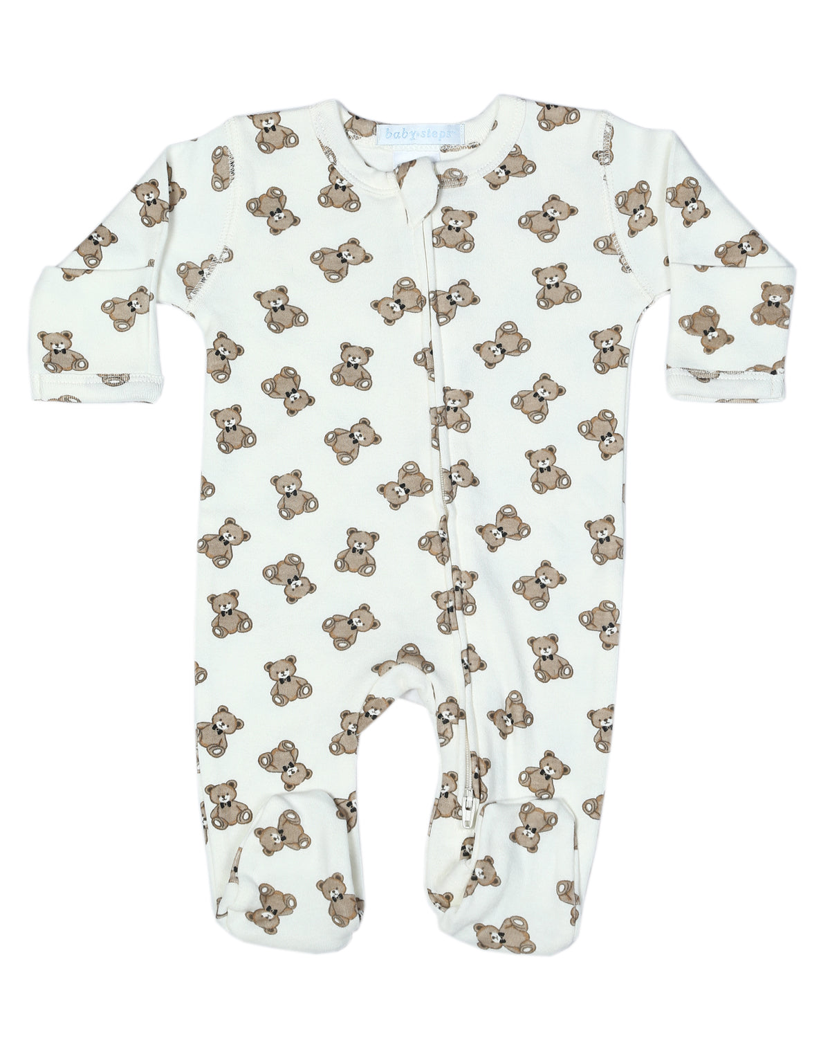 Baby Zipper Footie - Bowtie Bears