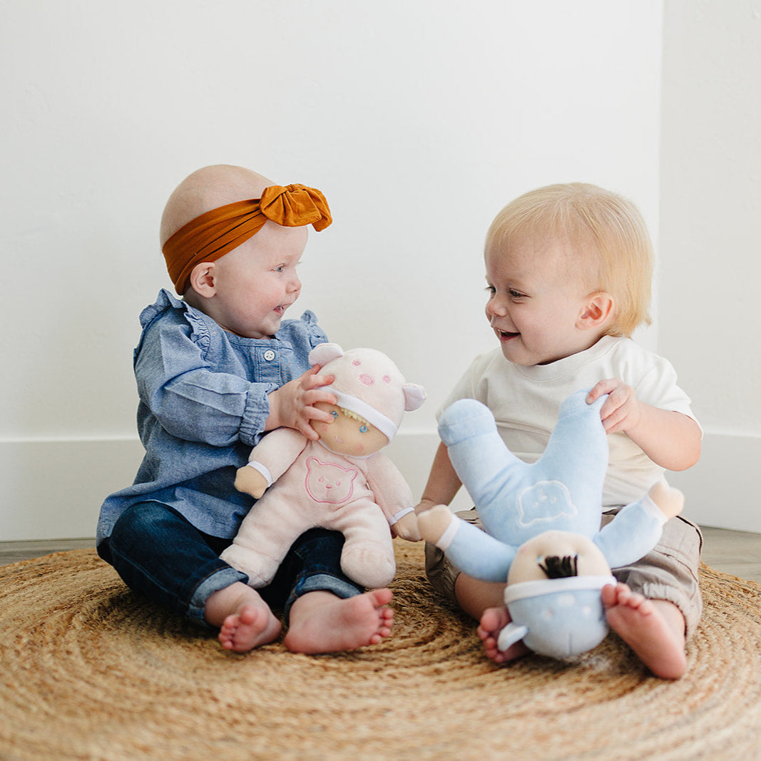 My First Baby Boy Doll in Blue with Rattle