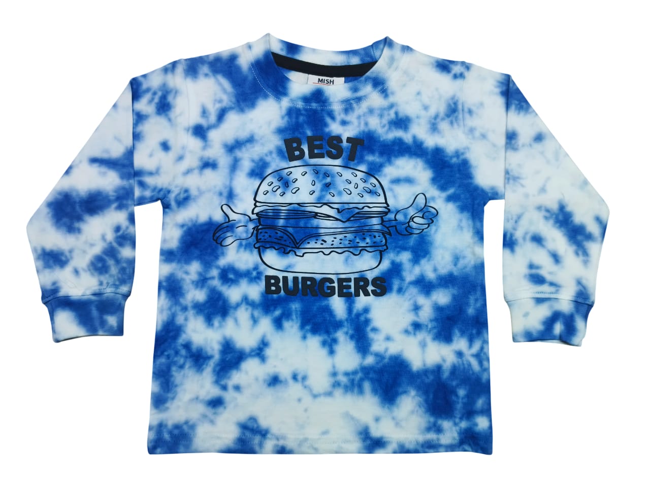 Kids Long Sleeve Tie Dye Shirt - Best Burger