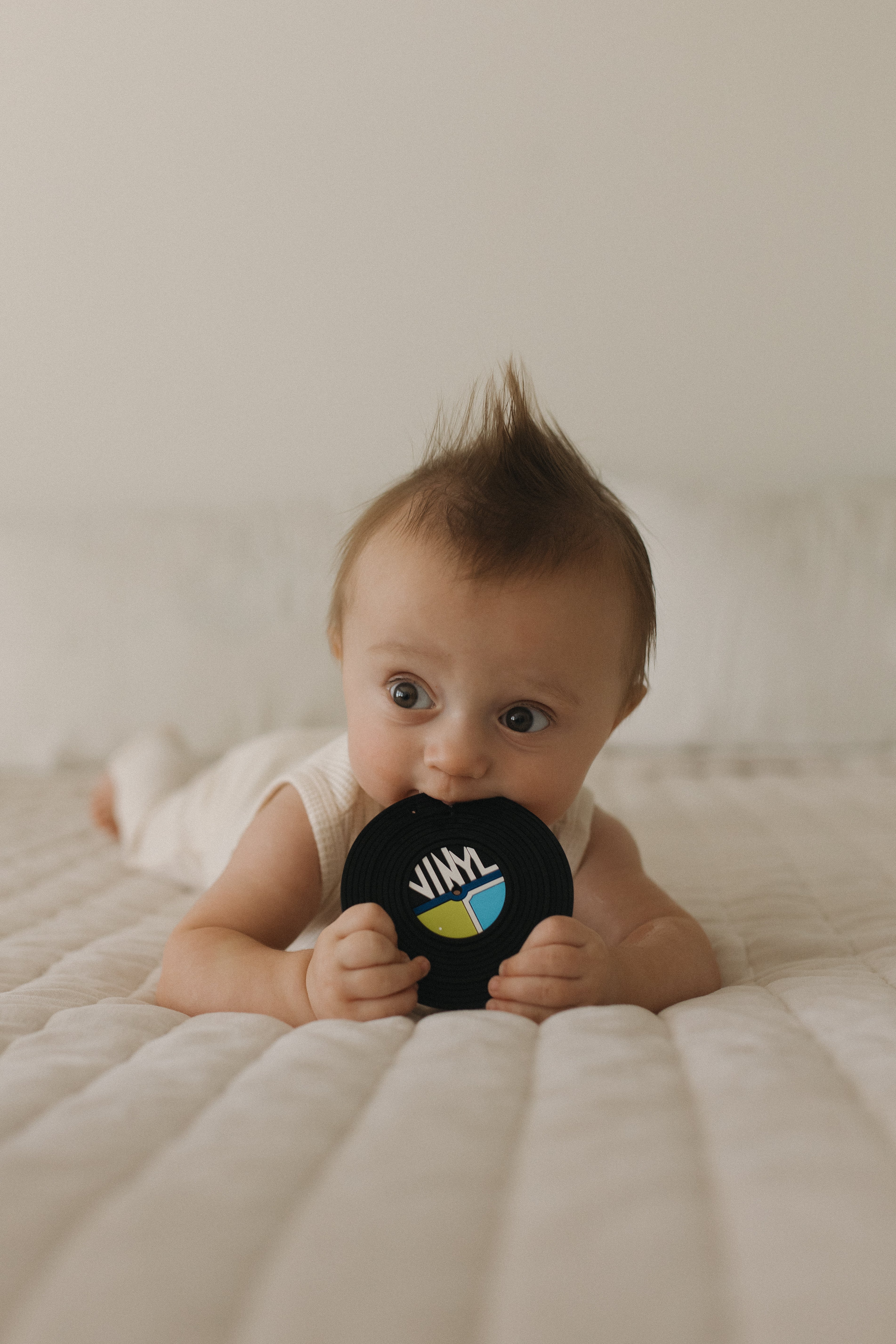 Silicone Baby Teether Toy: Vinyl Record with Clip - Gummy Chic Exclusive