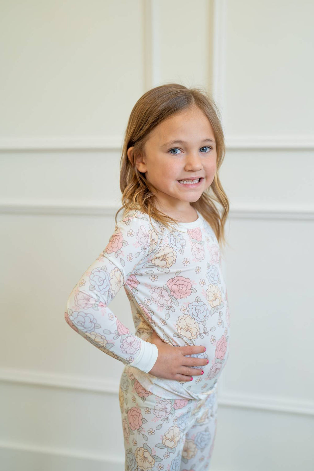 Blue Pastel Floral | Two Piece Pajama Set