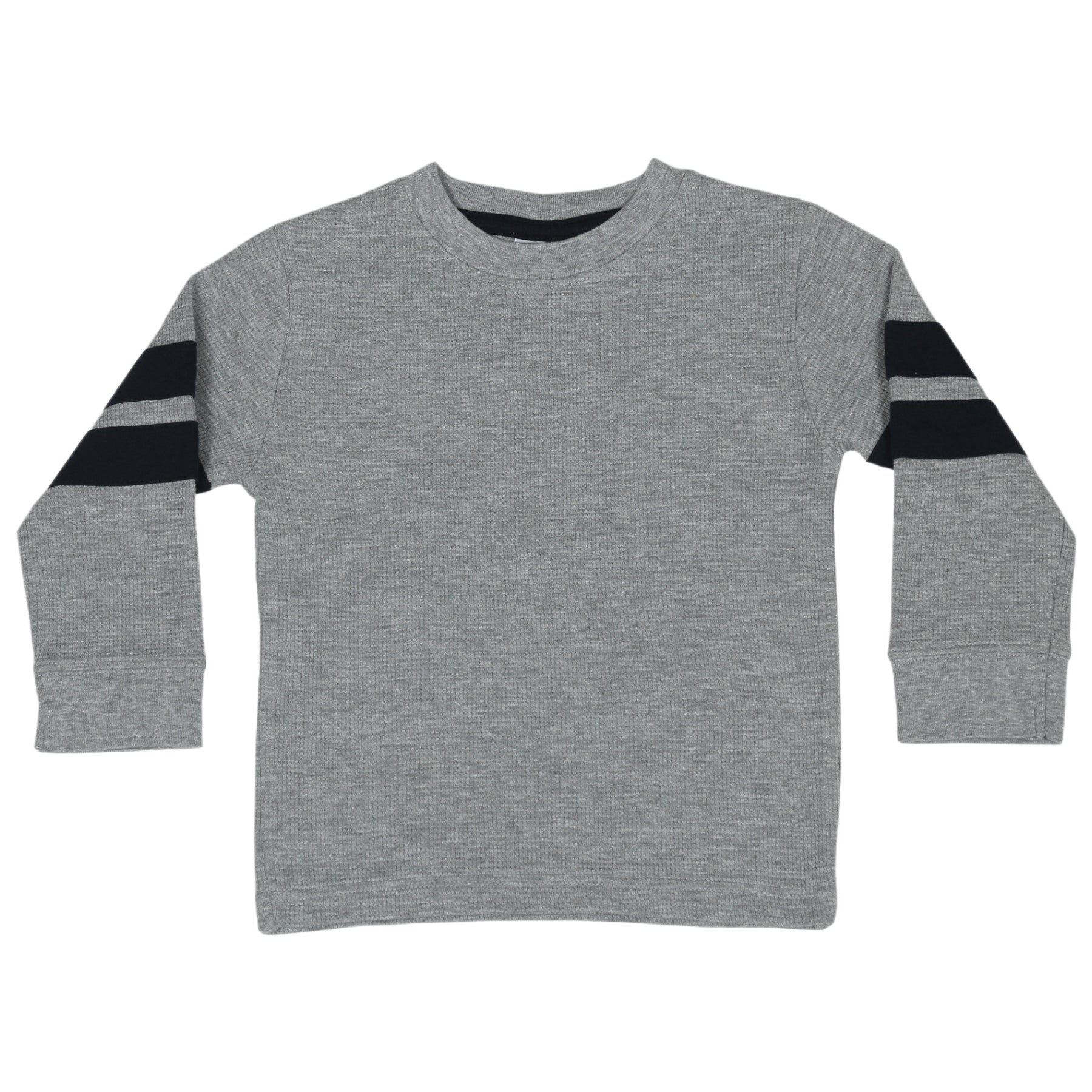 Kids Thermal Long Sleeve Striped Shirt - Heather/Navy