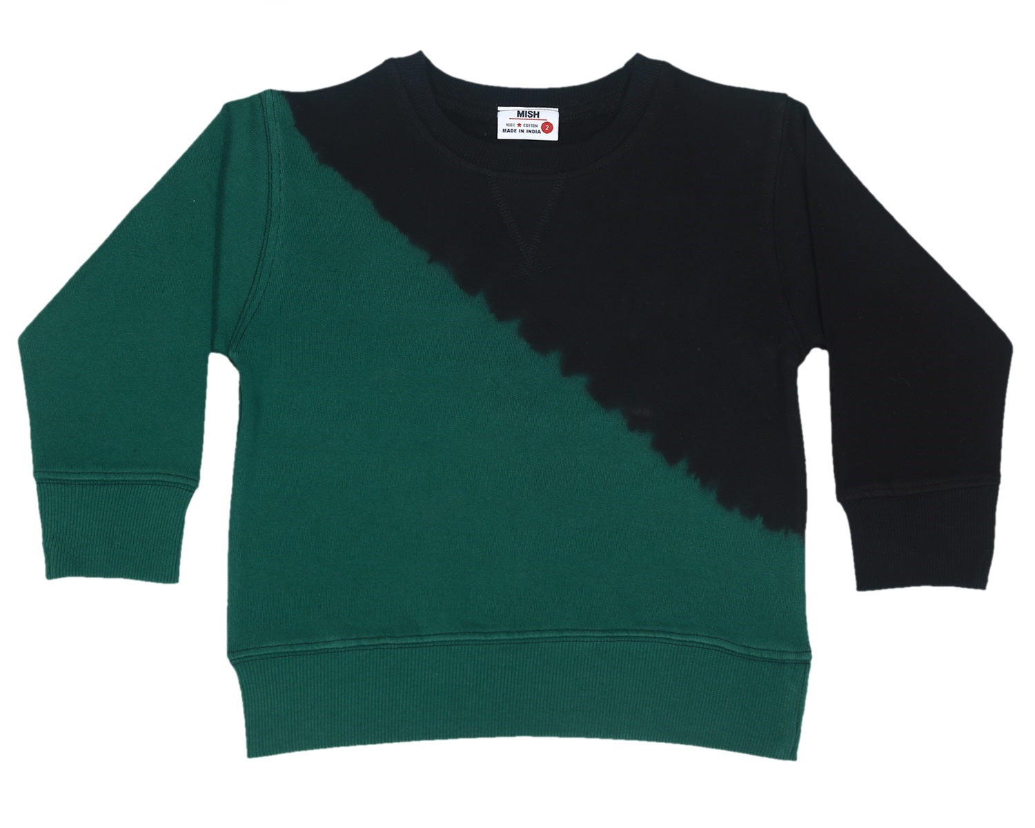 Kids Long Sleeve Diagonal Dip Shirt - Black/Hunter