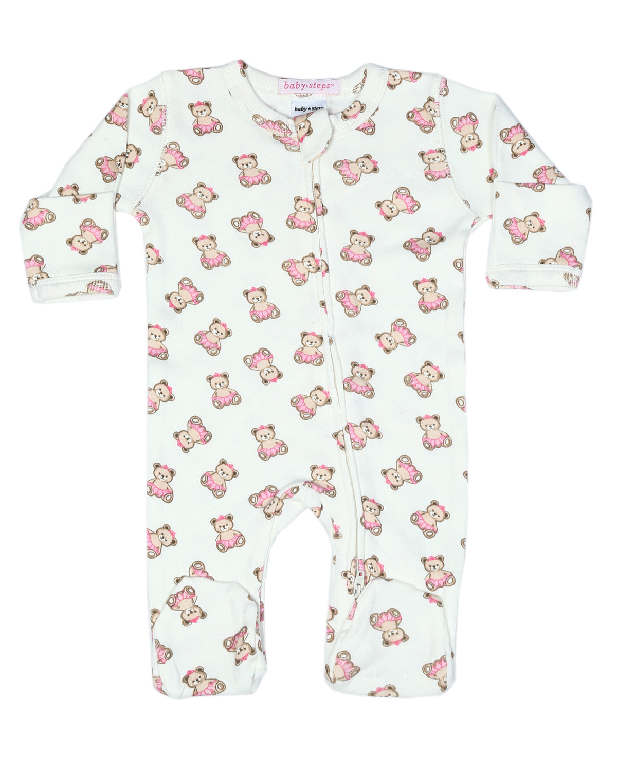 Baby Zipper Footie - Princess Bears
