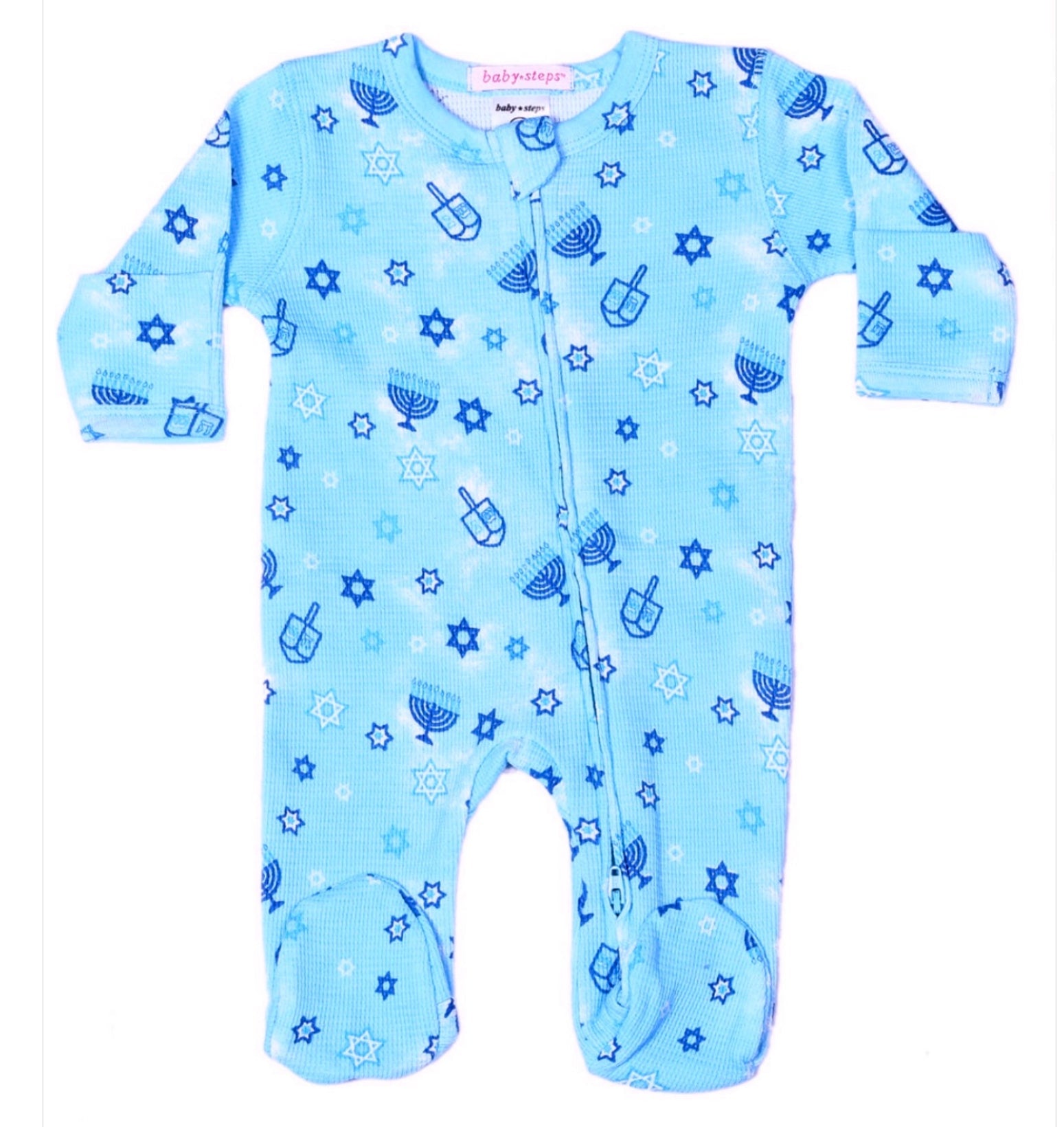 Baby Thermal Zipper Footie - Chanukah - Holiday Collection