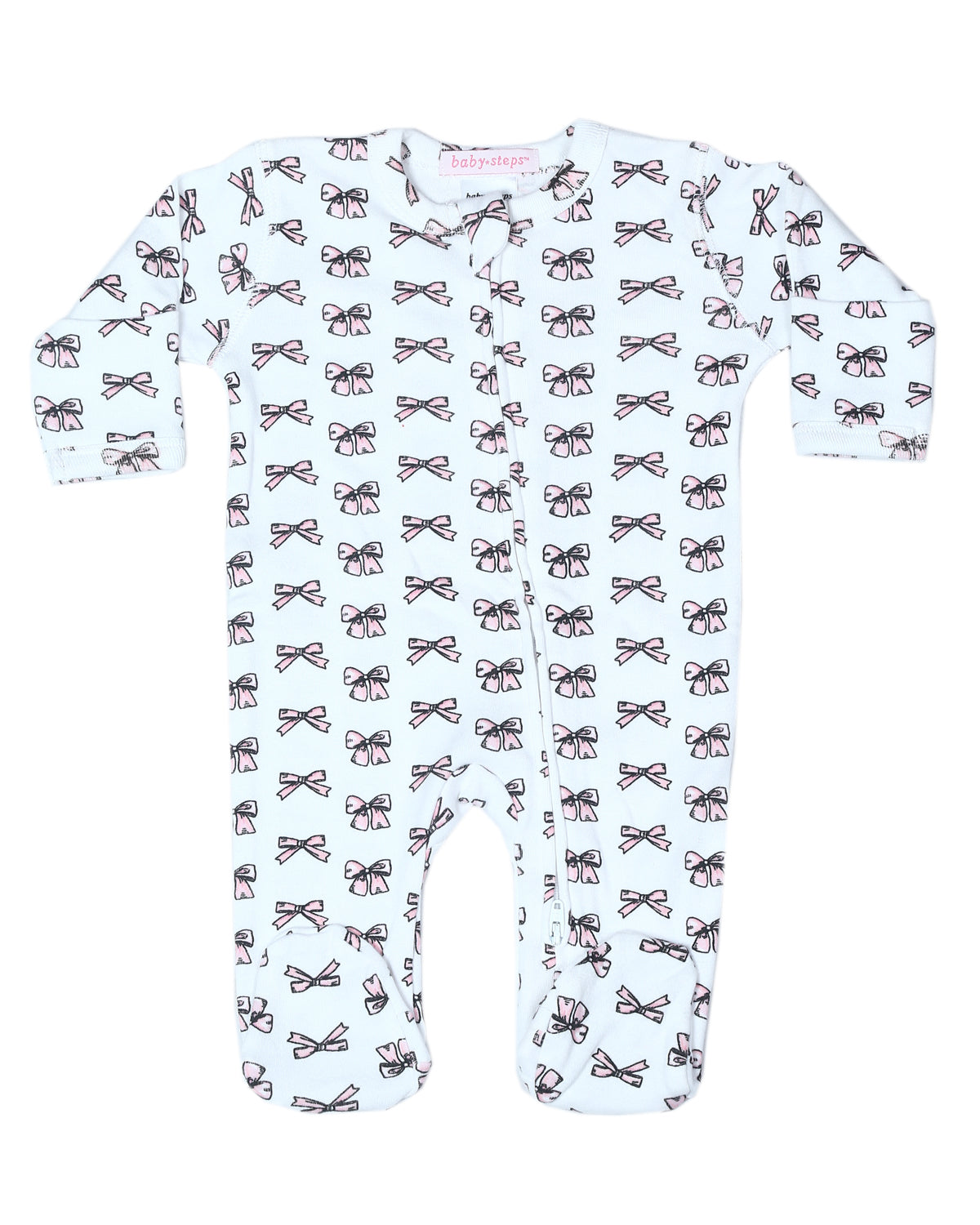 Baby Zipper Footie - Bows