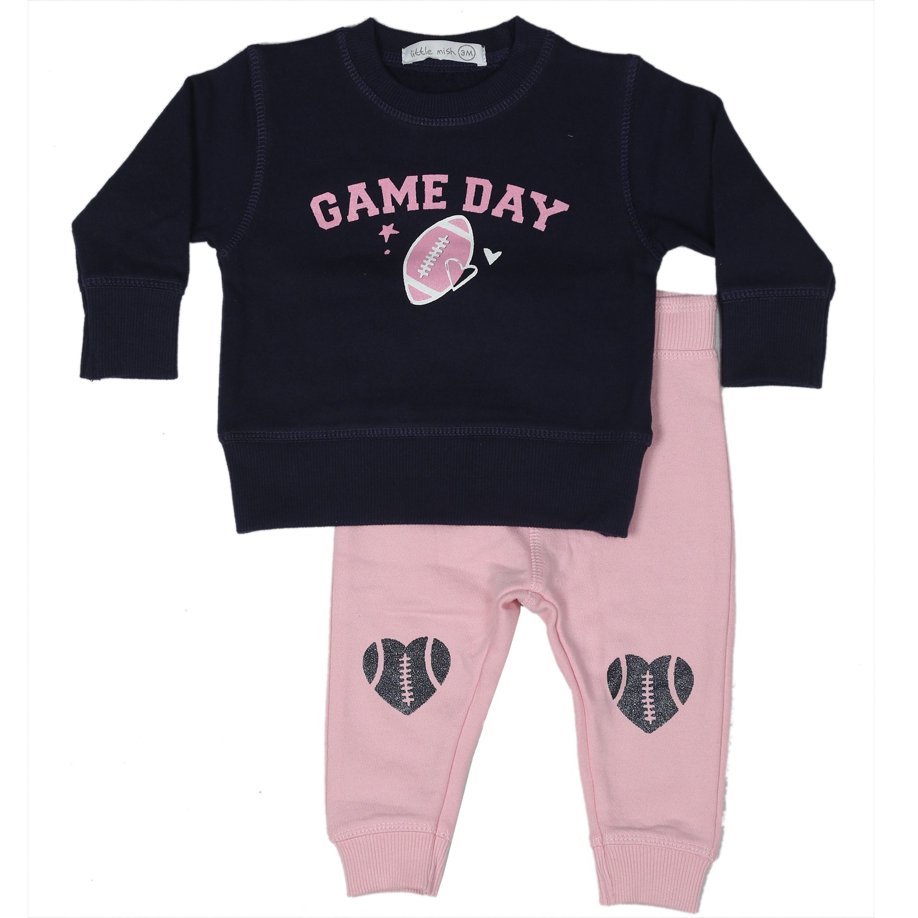 Toddler Sweat Set - Pink Football Fan