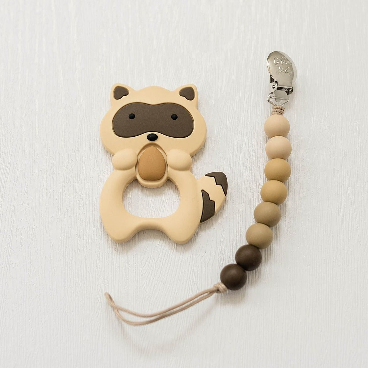 Raccoon Teether Set // Brown