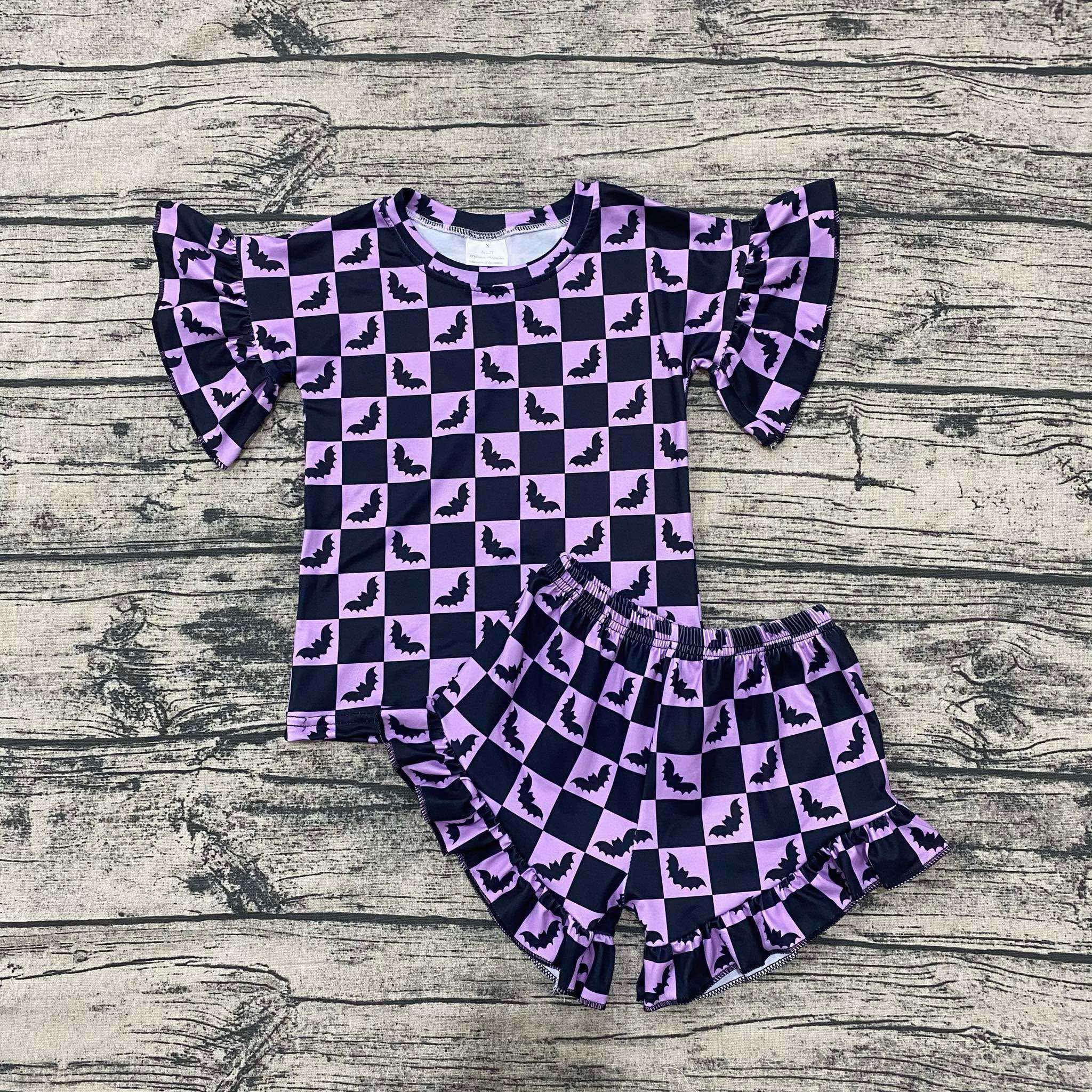 Checkered bats ruffle set