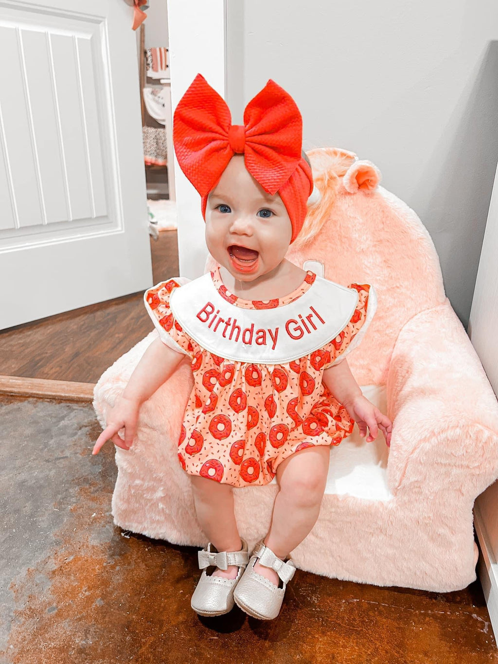 Birthday girl donuts romper