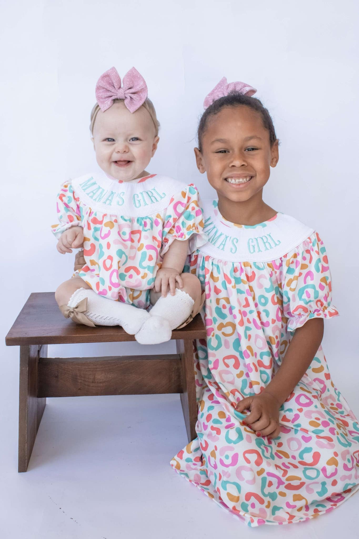 Smocked Mamas girl summer leopard Dress