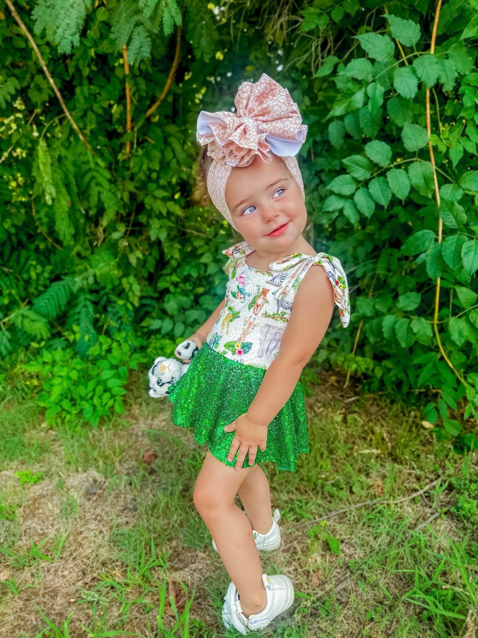 Safari mesh tie romper