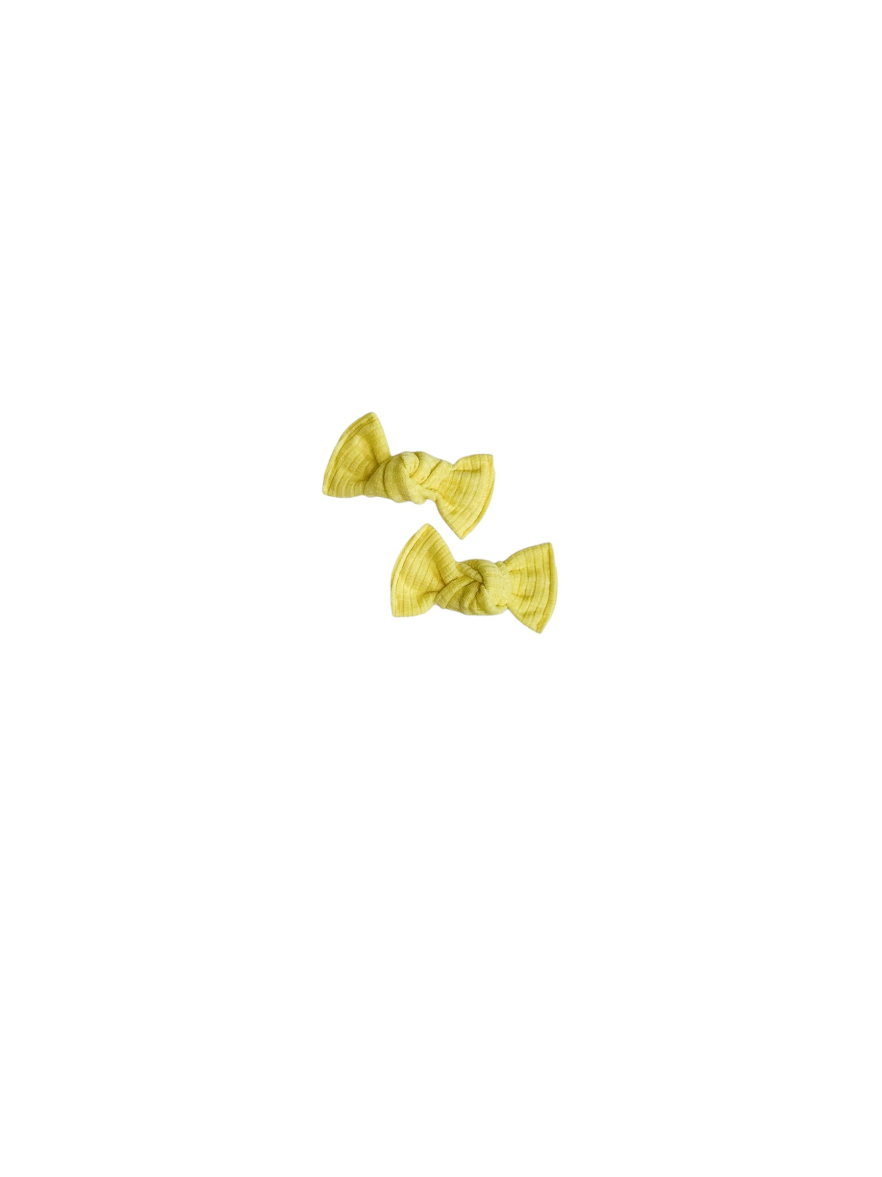 Lemon Yellow Ribbed Knot Bow