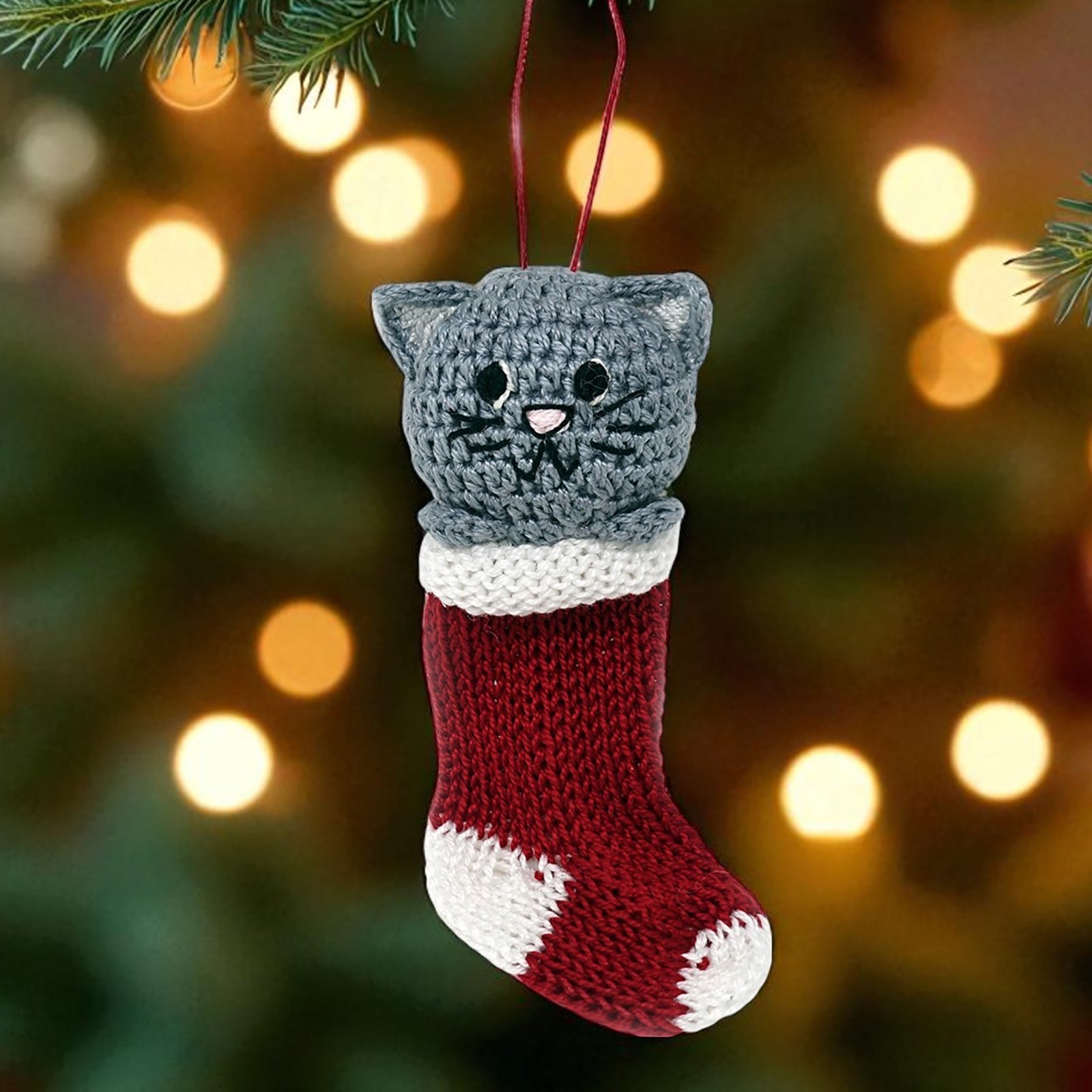Crochet Puppy and Kitten Ornaments- set of 2