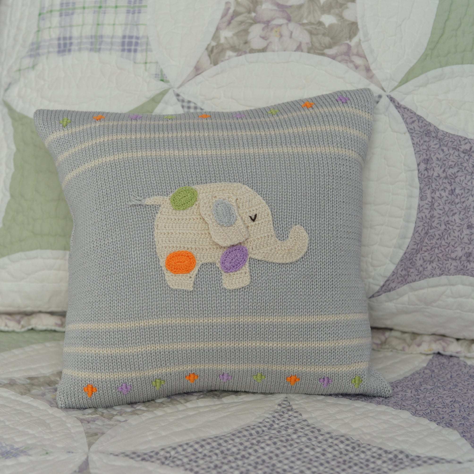 Polka Dot Elephant 10" Pillow