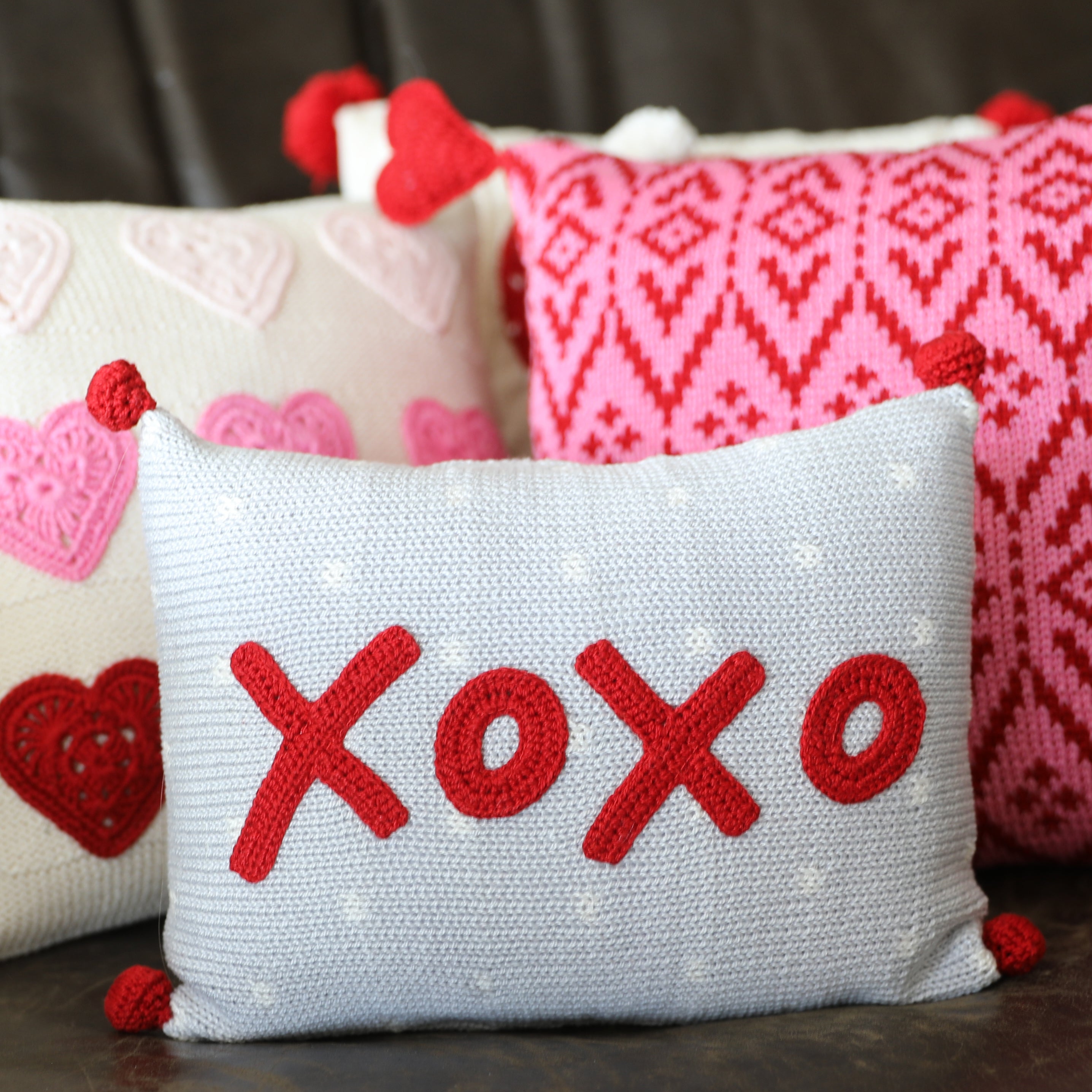 XOXO Mini Pillow, red
