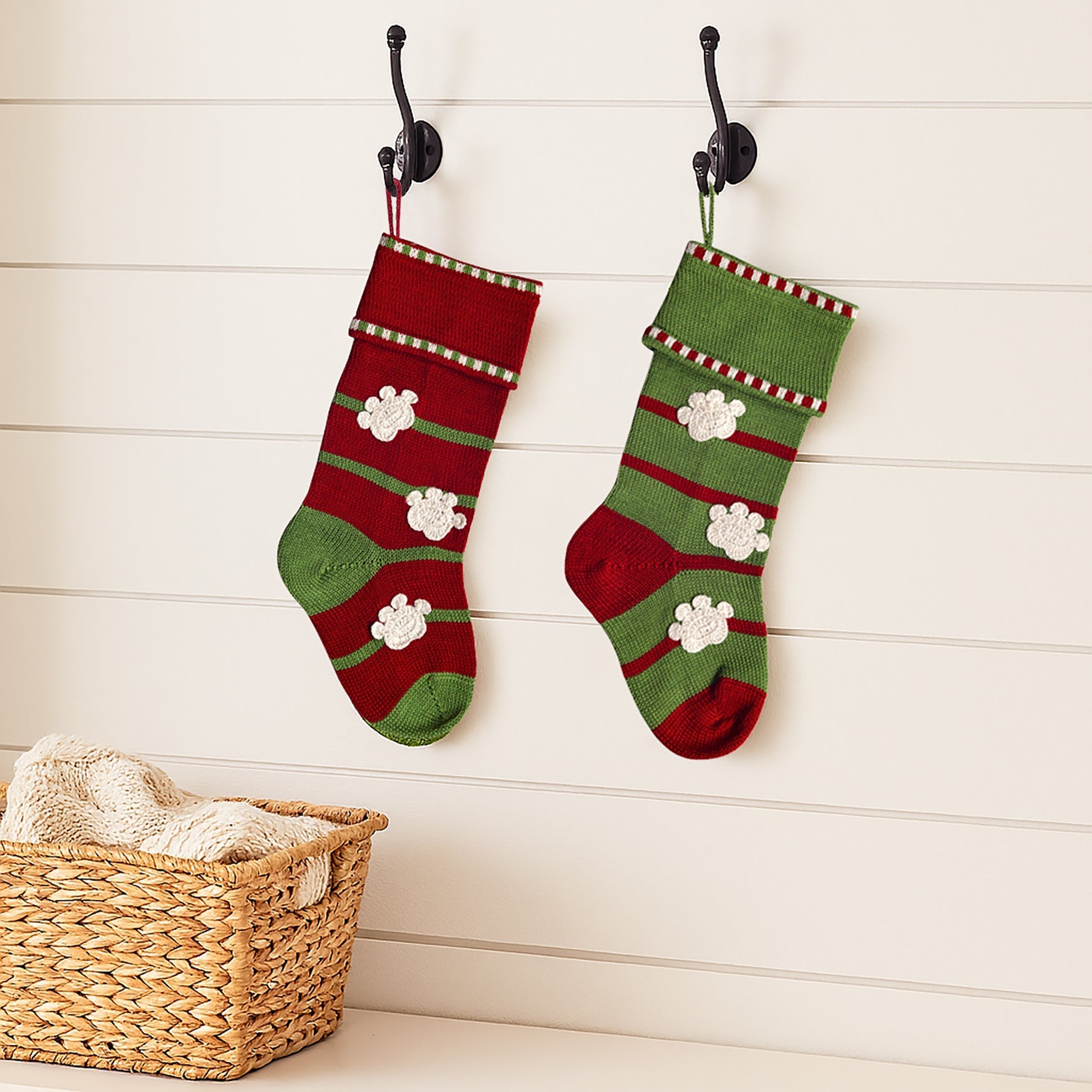 Paw Print Stocking, Red
