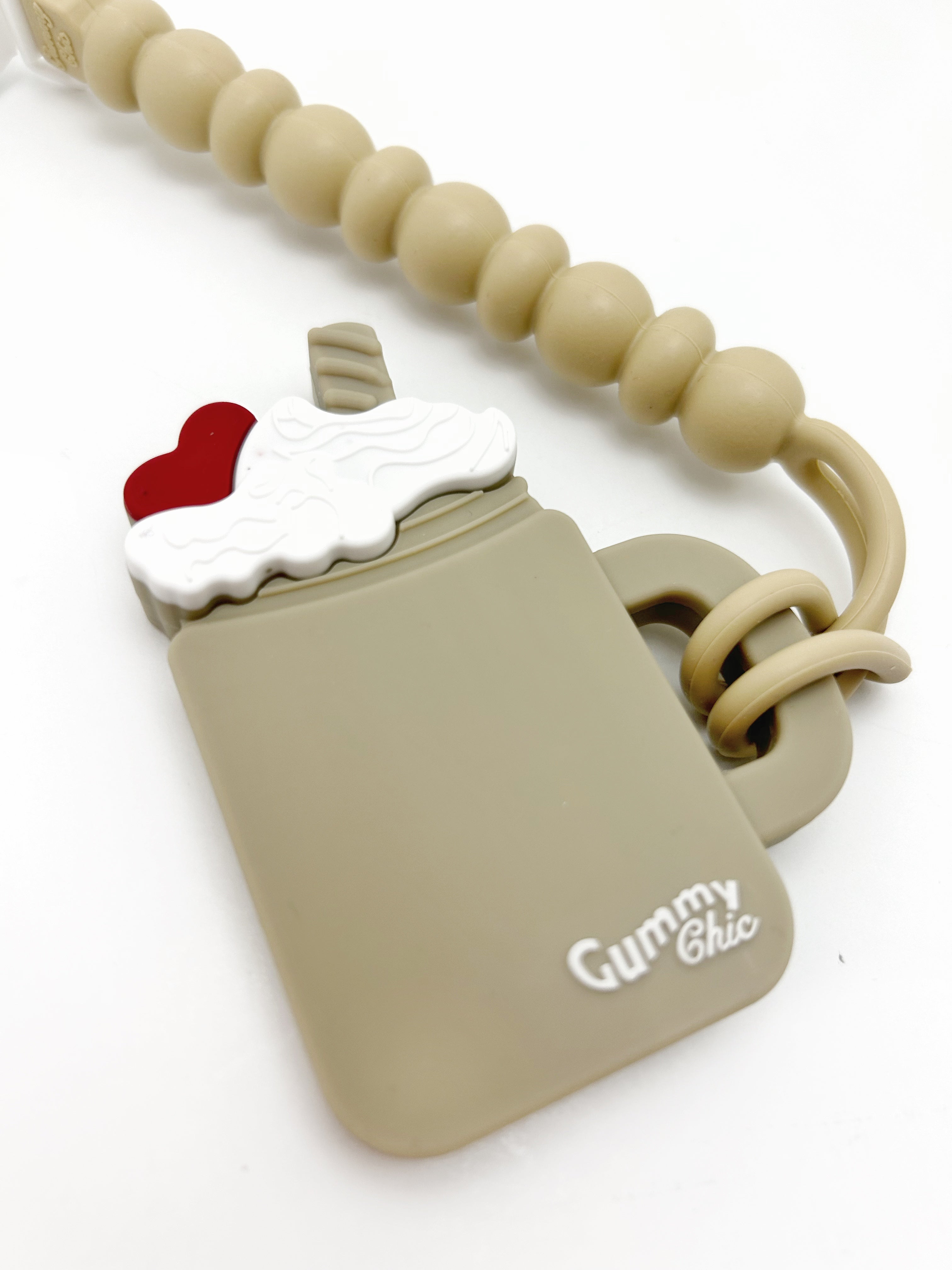 Silicone Milkshake Teether & Pacifier Clip: Safe Baby Teething Toy