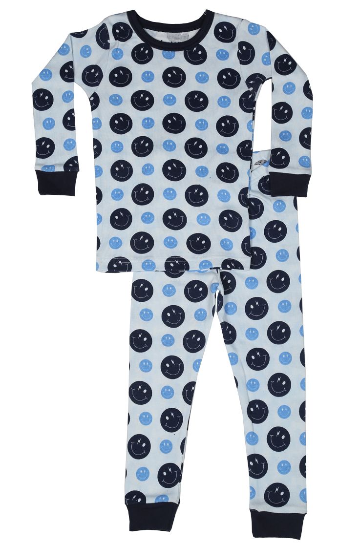 Kids Pajamas - Smiles on Blue
