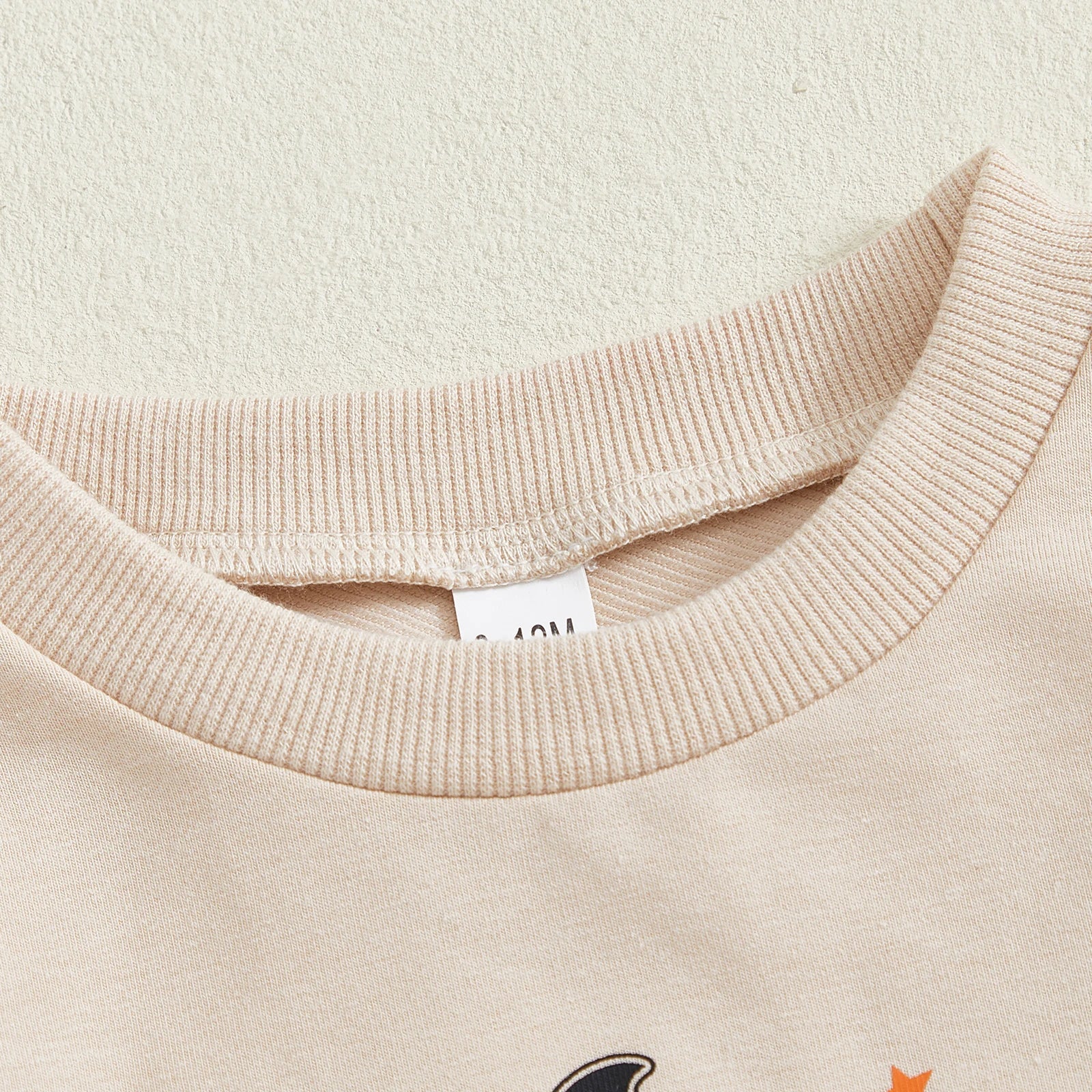 Baby Toddler Boys 2Pcs My First Halloween Outfit Letter Print Long Sleeve Top with Bat Embroidered Jogger Pants Set