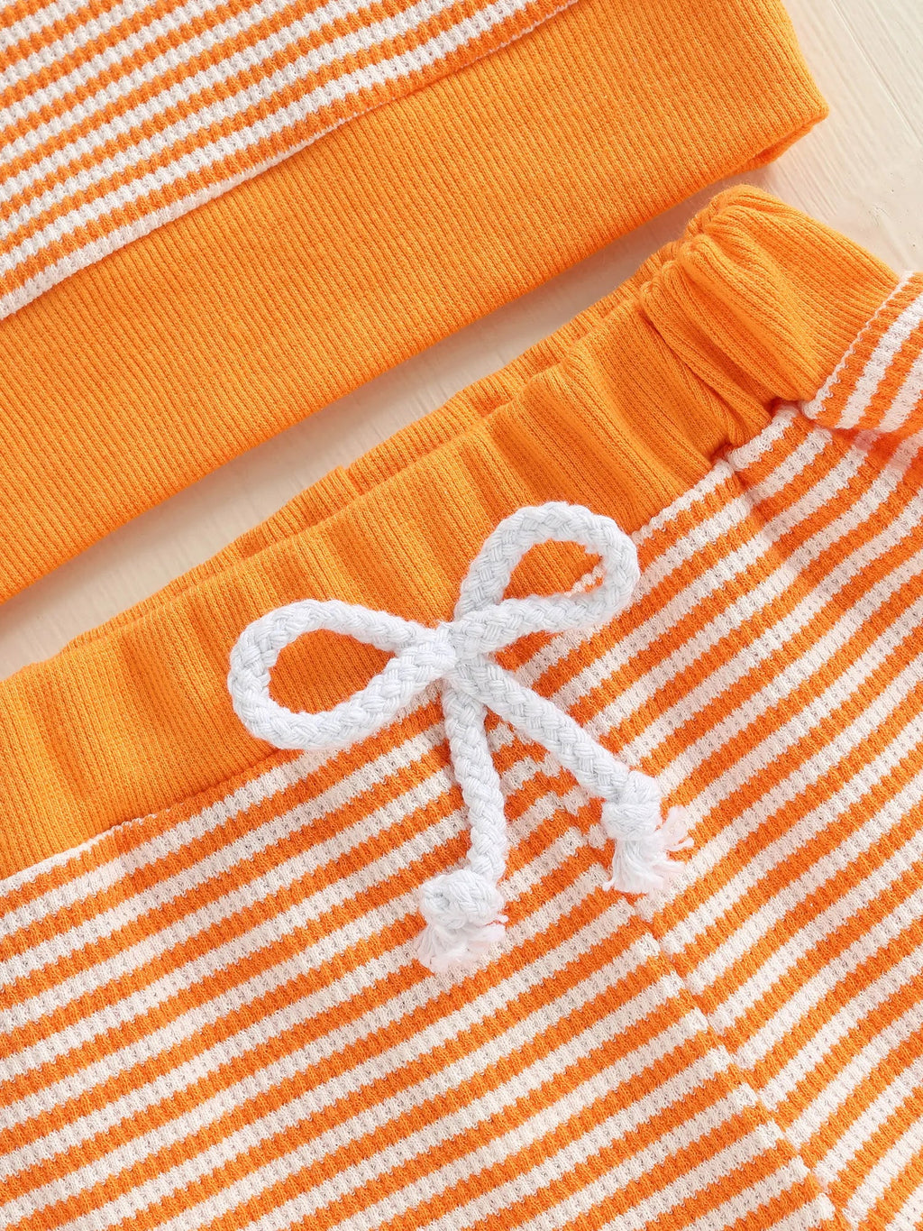 Baby Toddler Boy Girl 2Pcs Halloween Outfit Pumpkin Embroidery Boo Ghost Striped Long Sleeve Top and Elastic Jogger Pants Set