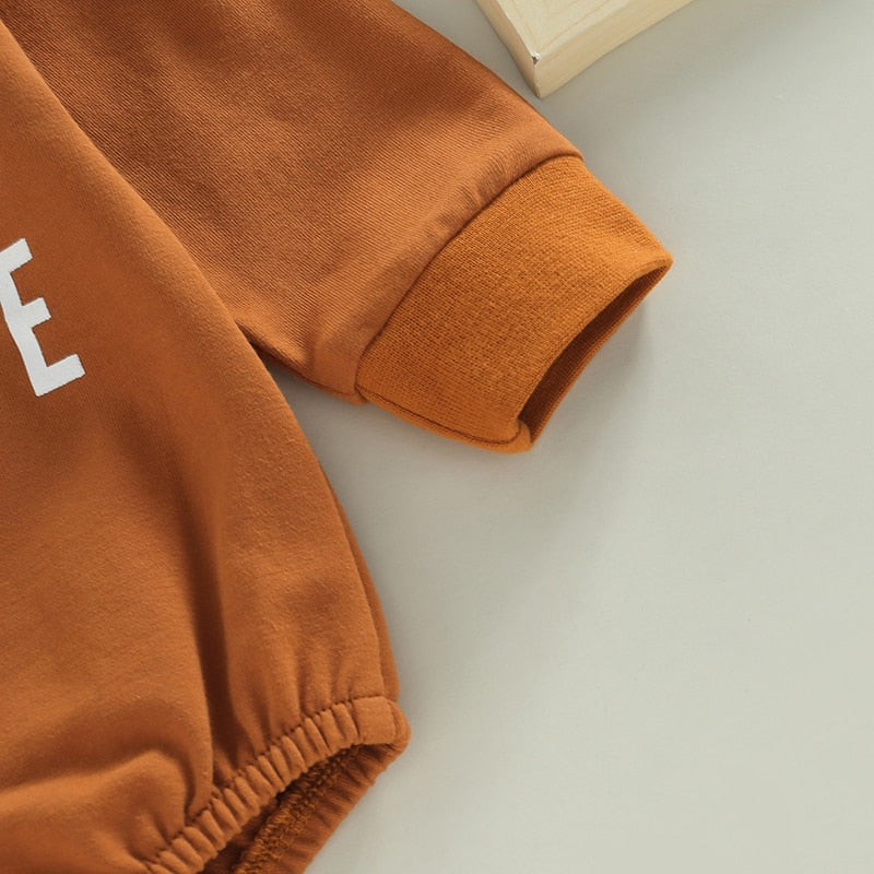 Infant Baby Boy Girl Mamas Coffee Date Print Long Sleeve Bubble Romper