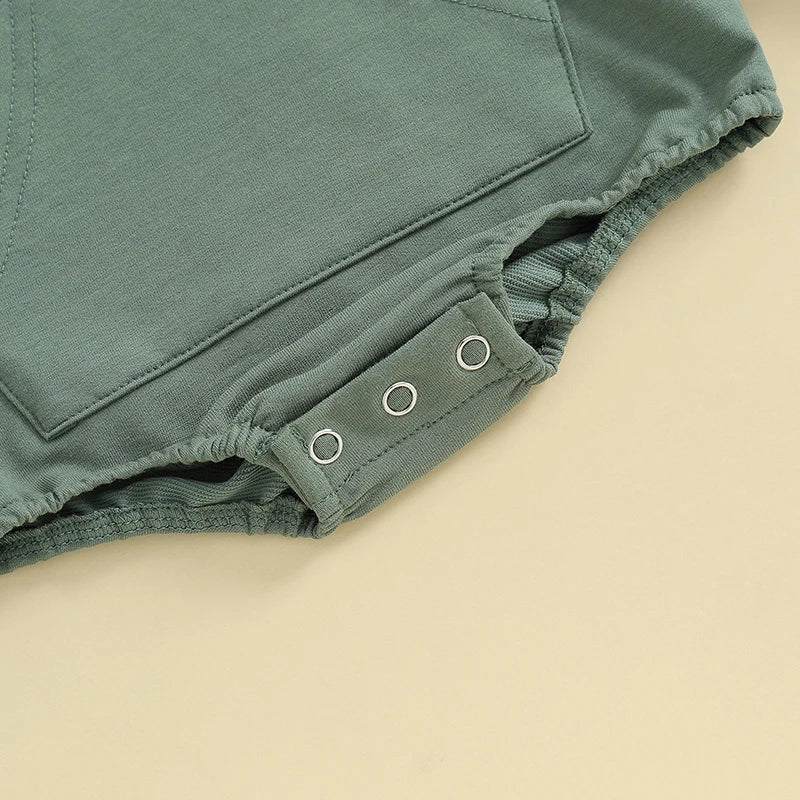 Baby Toddler Boy Girl Hoodie Bubble Romper Pocket Solid Color Long Sleeve