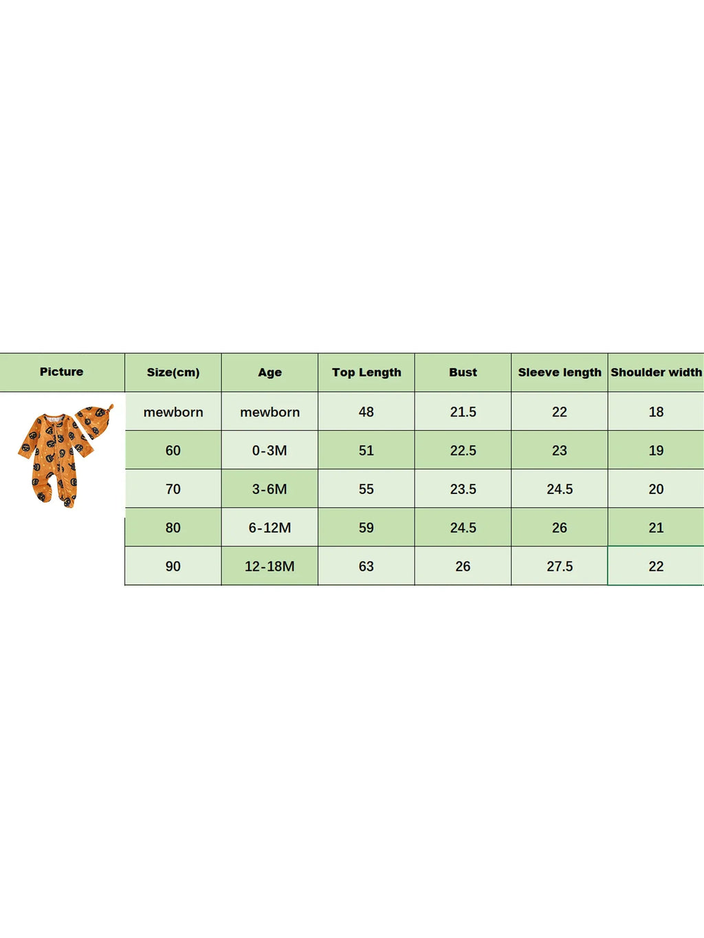 Baby Boy Girl 2Pcs Halloween Footed Zipper Romper Pumpkin Print Long Sleeve Round Neck Zip Jumpsuit with Hat Set