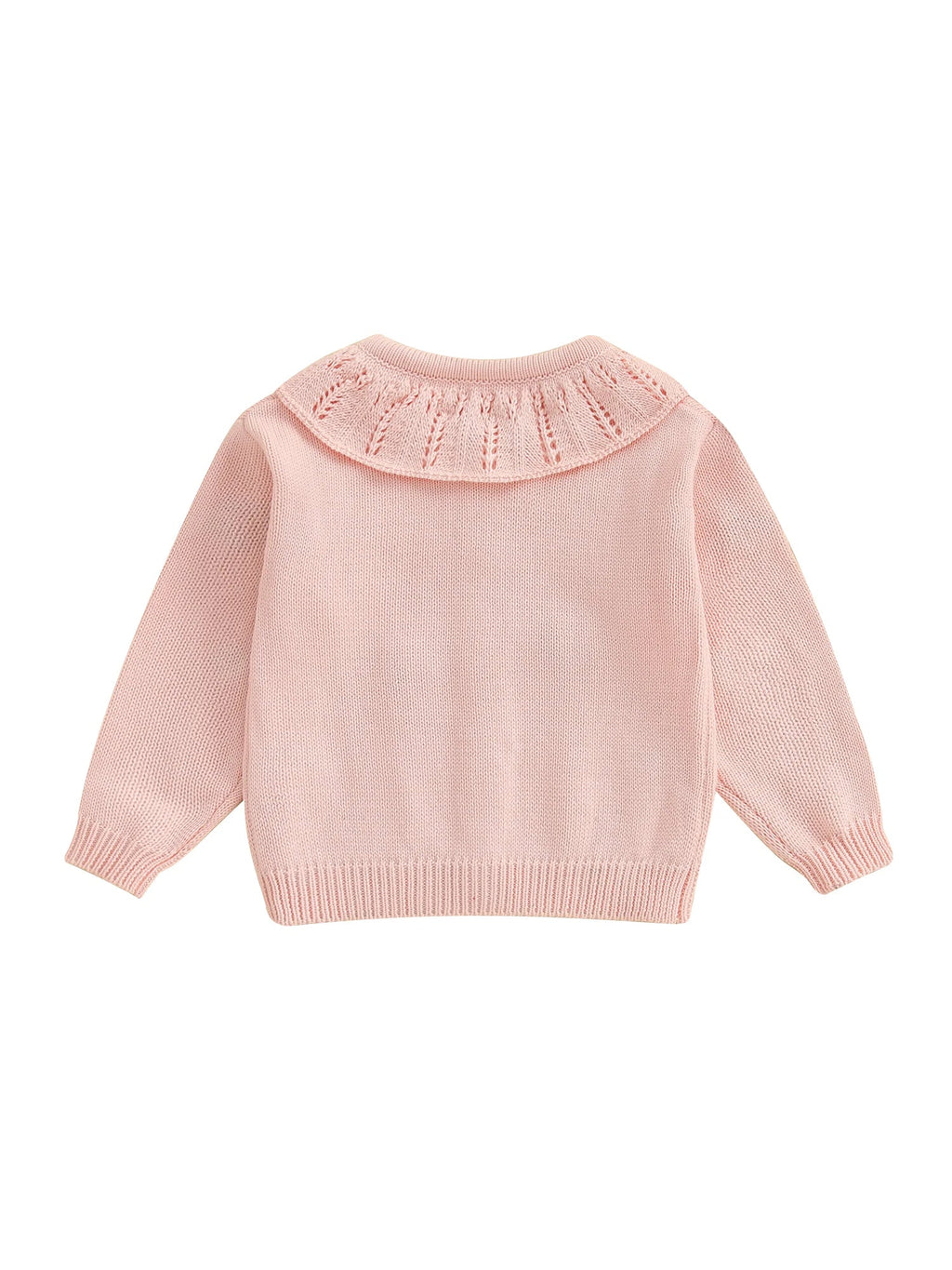 Baby Toddler Girls Cardigan Sweater 3D Flower Design Button Down Long Sleeve Knitted Top