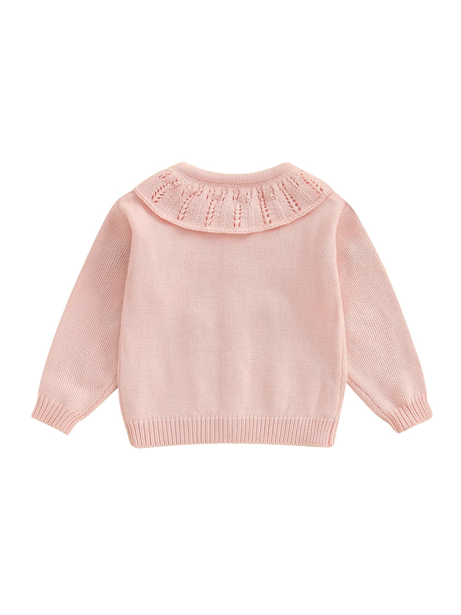 Baby Toddler Girls Cardigan Sweater 3D Flower Design Button Down Long Sleeve Knitted Top