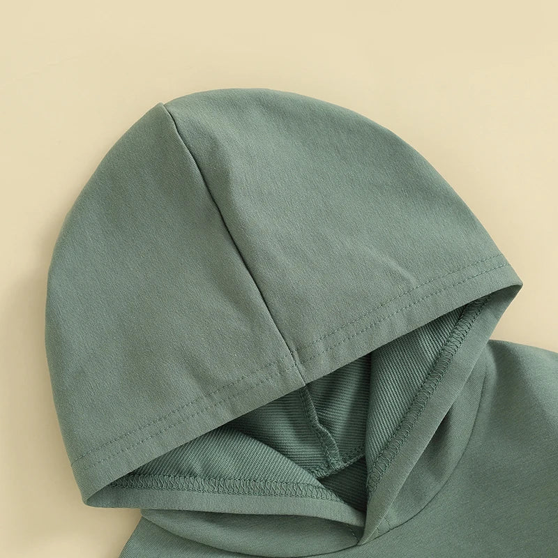 Baby Toddler Boy Girl Hoodie Bubble Romper Pocket Solid Color Long Sleeve