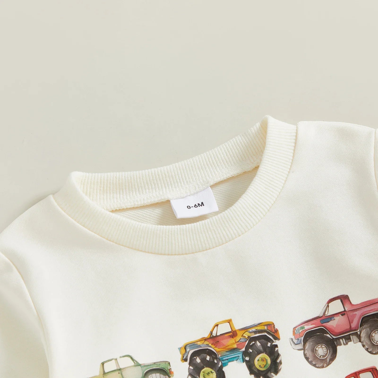 Baby Toddler Boys 2Pcs Fall Outfits Retro Truck Print Long Sleeve Sweatshirts and Long Pants Jogger Set