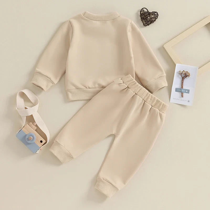 Toddler Baby Boy 2Pcs Fall Winter Outfits Long Sleeve Letter Mama's Boy Crewneck Top Jogger Pants Set