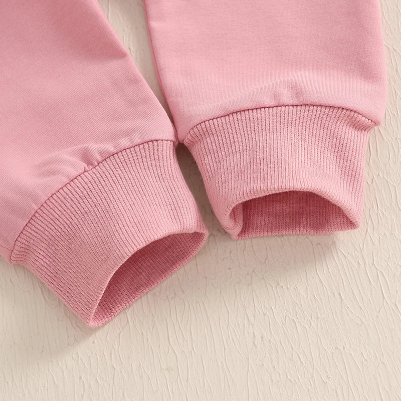 Baby Toddler Girls 2Pcs Daddy's Bestie Outfit Letter Print Long Sleeve Crewneck Top with Solid Pants Jogger Set