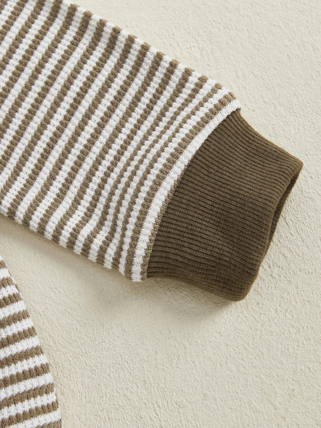 Baby Toddler Boys 2Pcs Fall Outfit Rugby Embroidery Striped Long Sleeve Top and Elastic Pants Clothes Set