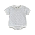 Baby Boys Girls Bodysuit Short Sleeve Crew Neck Checkerboard Summer Playsuit Romper