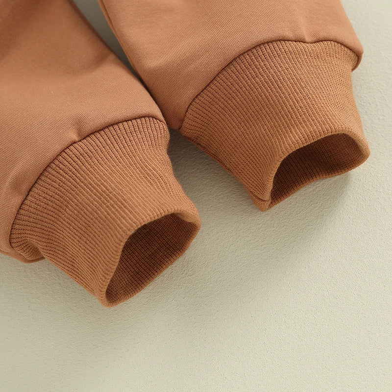 Baby Toddler Boys Girls 2Pcs Clothes Set Letter Auntie's Little Bestie Print Long Sleeve Pullover Top Jogger Pant Outfit