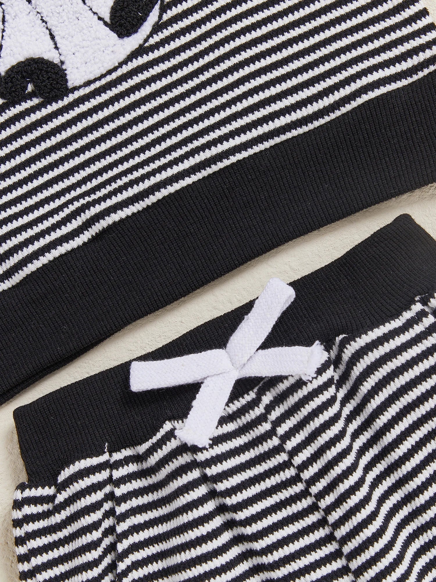 Baby Toddler Boys 2Pcs Halloween Outfit Ghost Embroidery Striped Long Sleeve Top and Elastic Pants Clothes Set